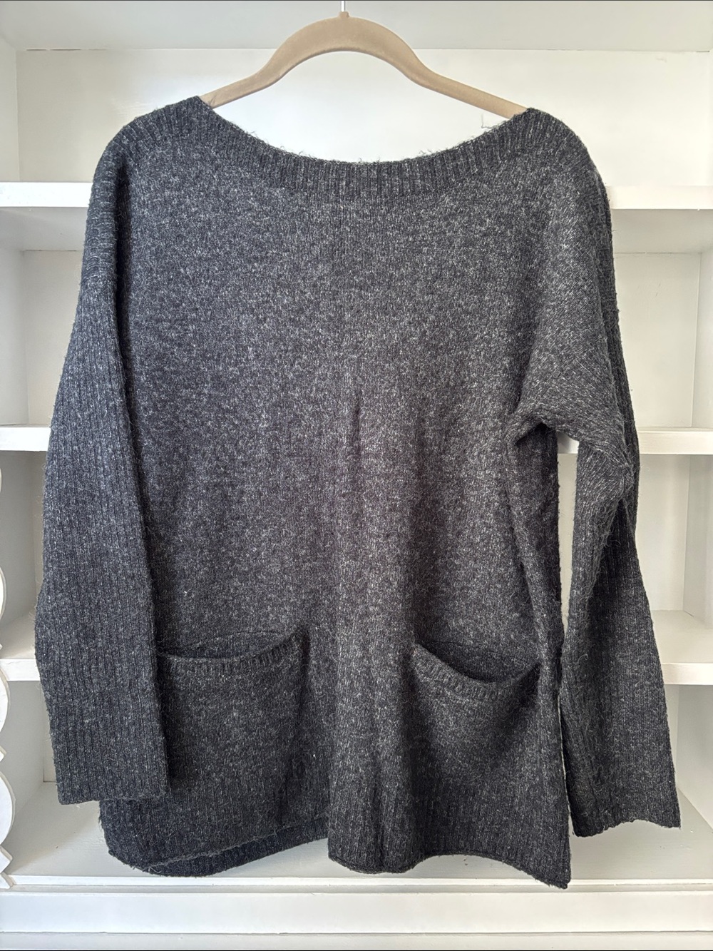 Abercrombie & Fitch Charcoal Crewneck Pocket Sweater